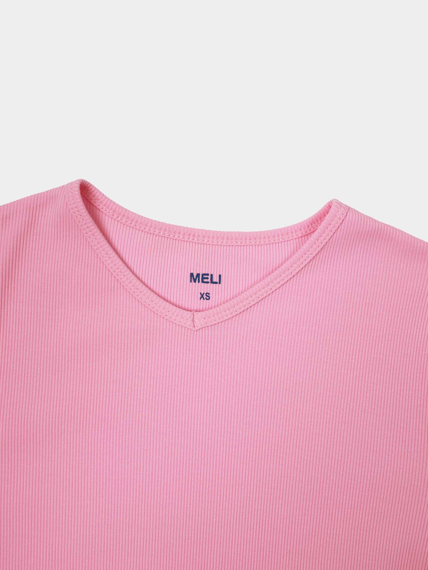 Soft Ribbed High V Tee-Happy Pink