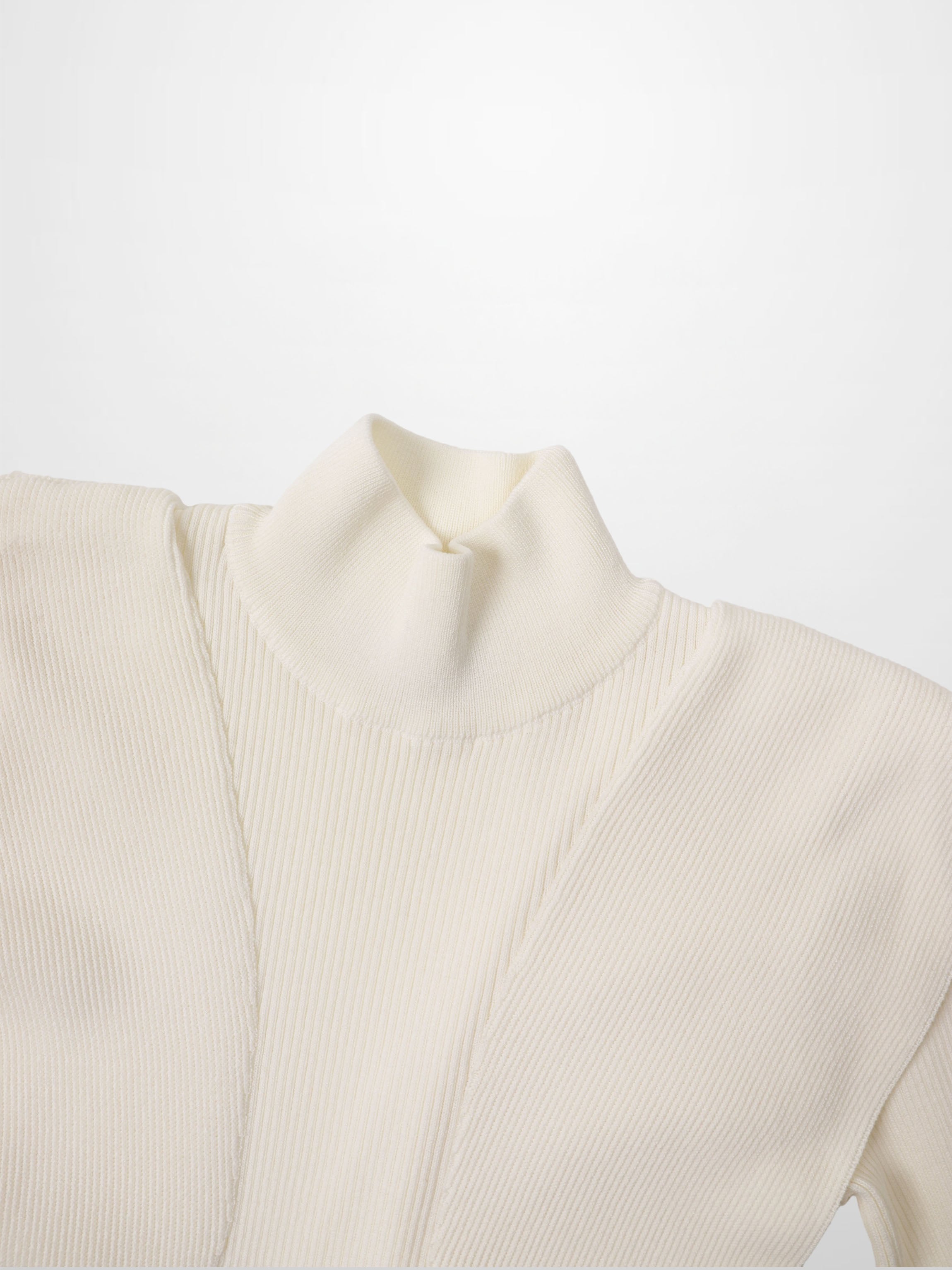 Side Ruffle Sweater - Ivory