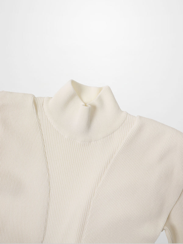Side Ruffle Sweater - Ivory