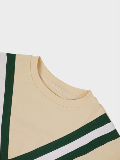 Varsity Bomber-Cream/Green