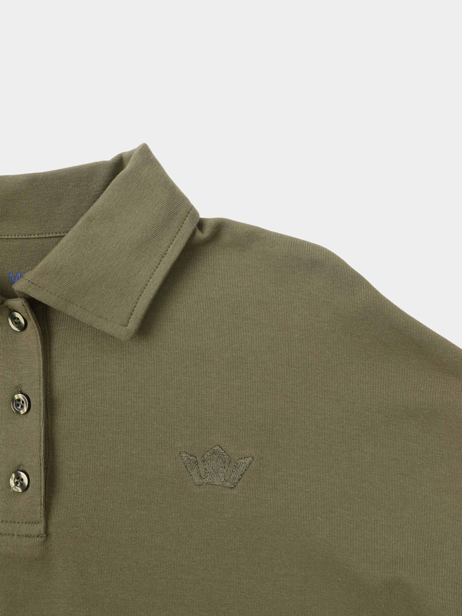 Collared Bomber Tee-Olive