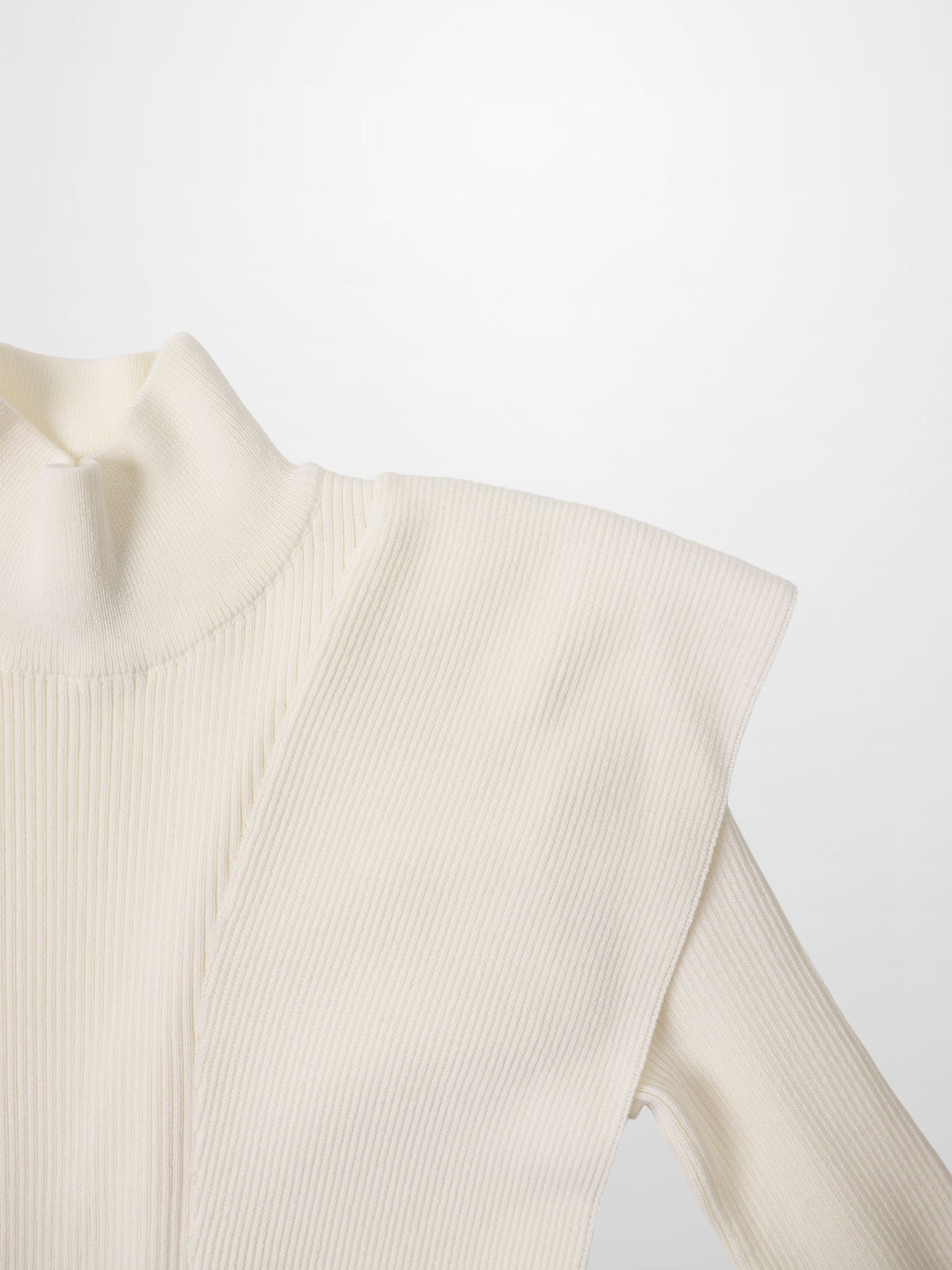 Side Ruffle Sweater - Ivory
