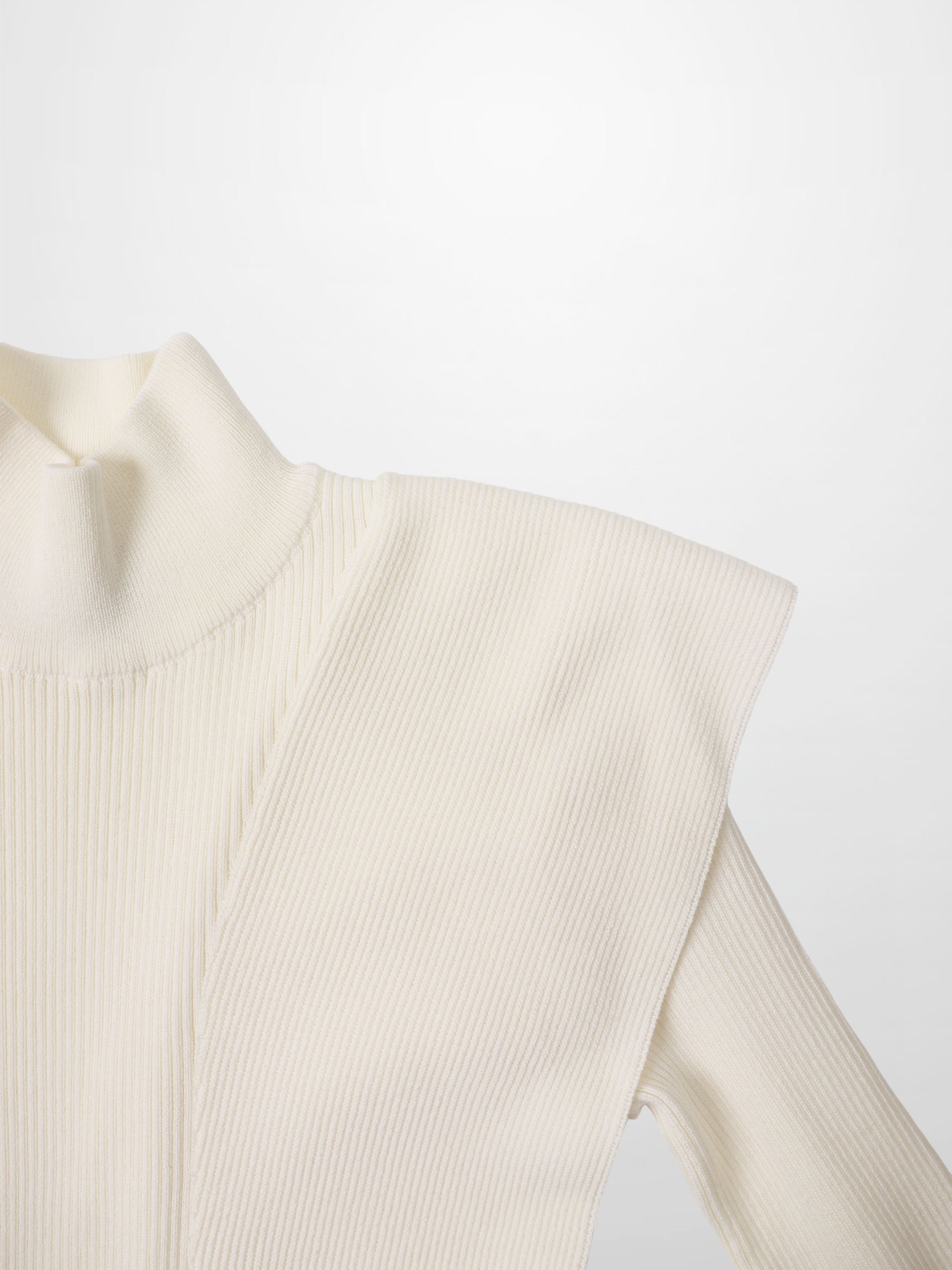 Side Ruffle Sweater - Ivory