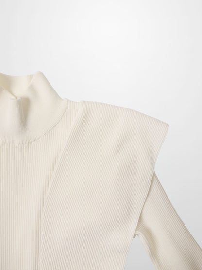 Side Ruffle Sweater - Ivory