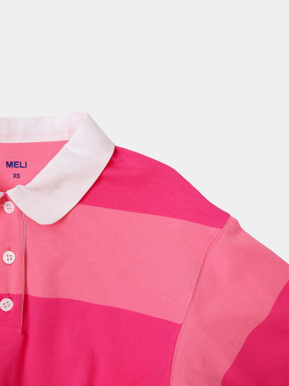 Striped Tie Bottom T-Shirt-Pink