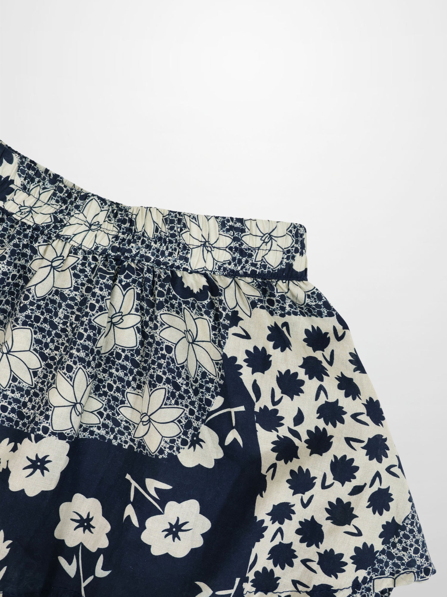 Ruched Top Layered Skirt-Kaleidoscope Floral