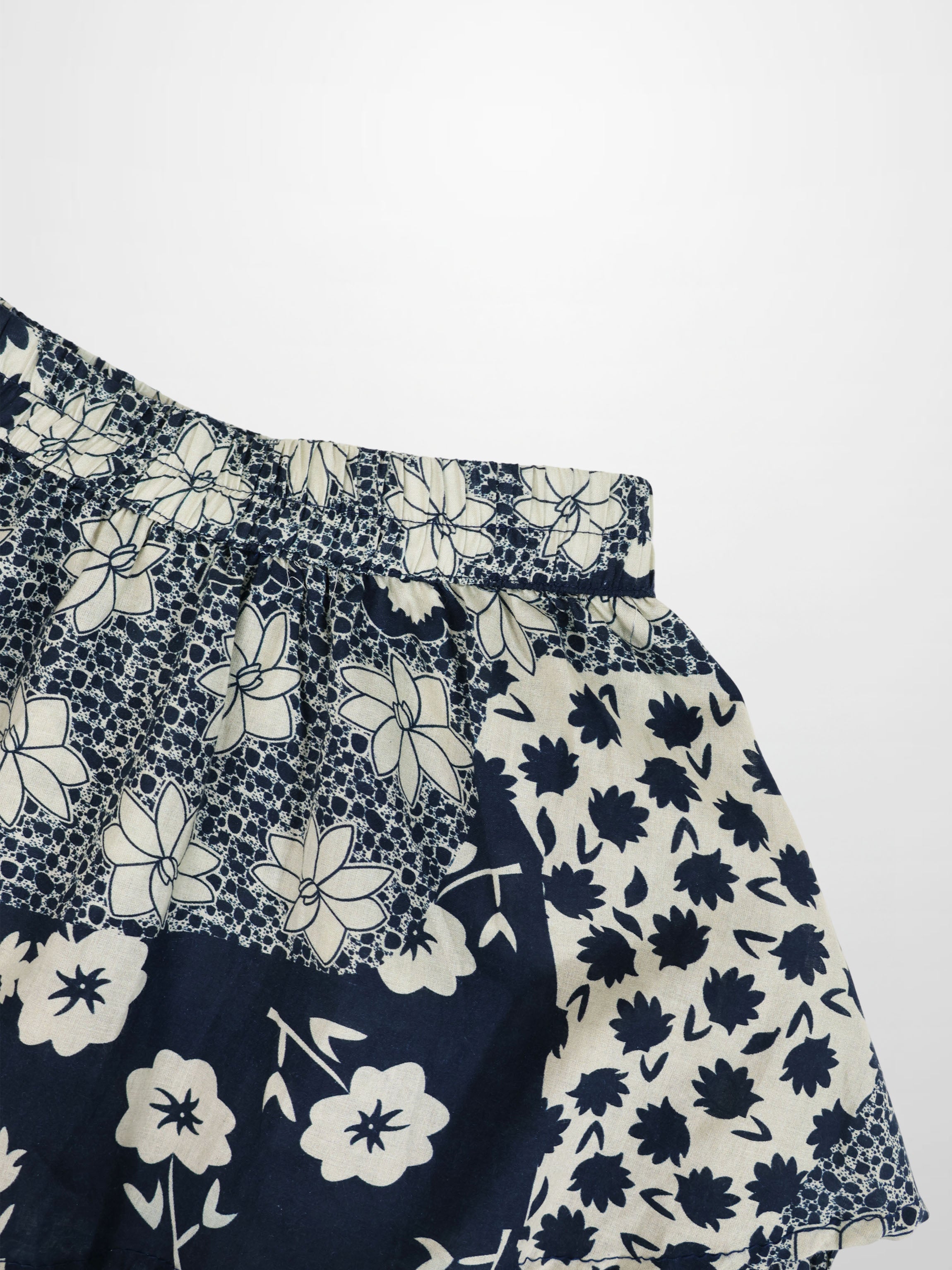 Ruched Top Layered Skirt-Kaleidoscope Floral