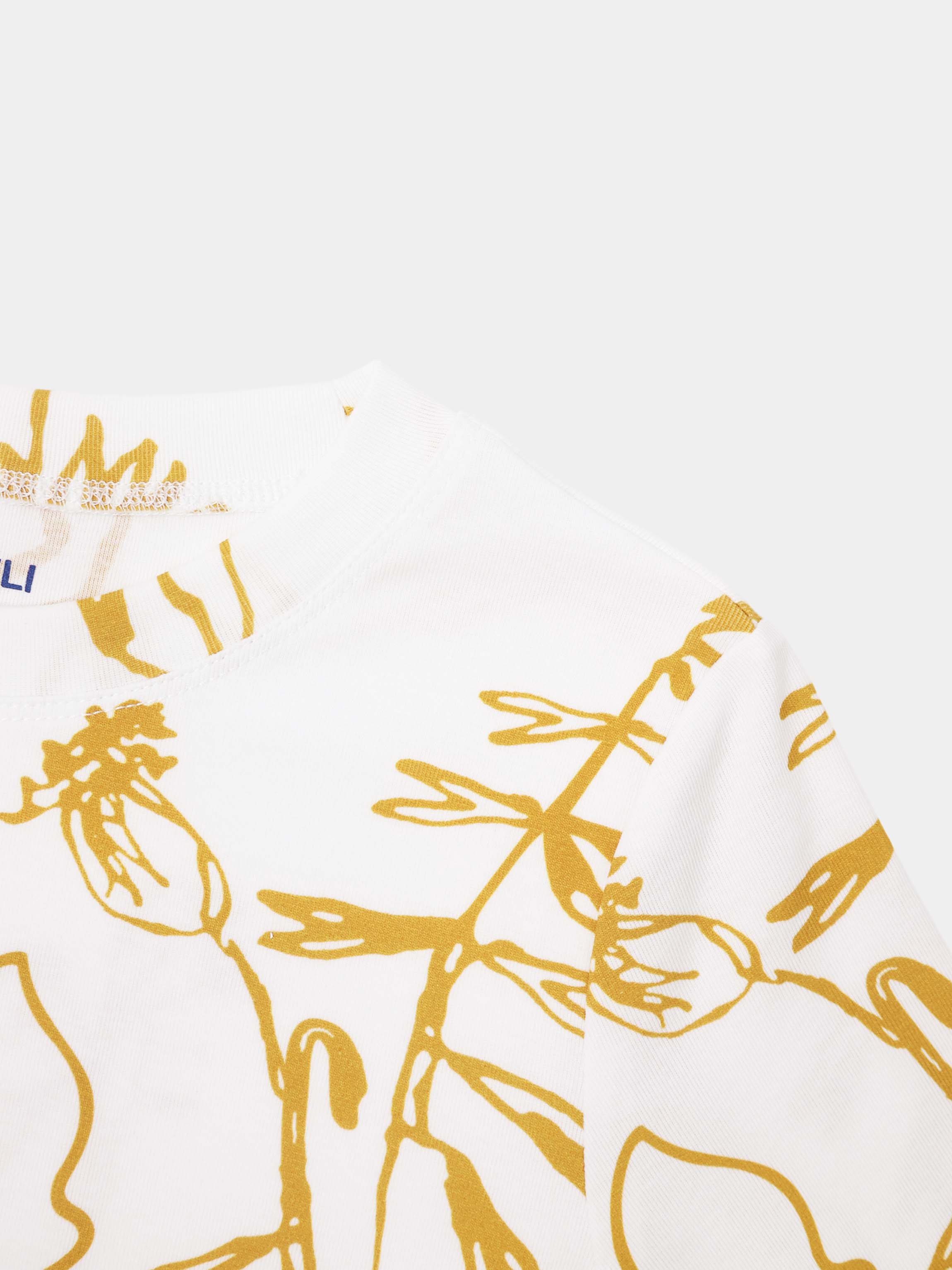 Basic Printed T-shirt-Mustard Floral
