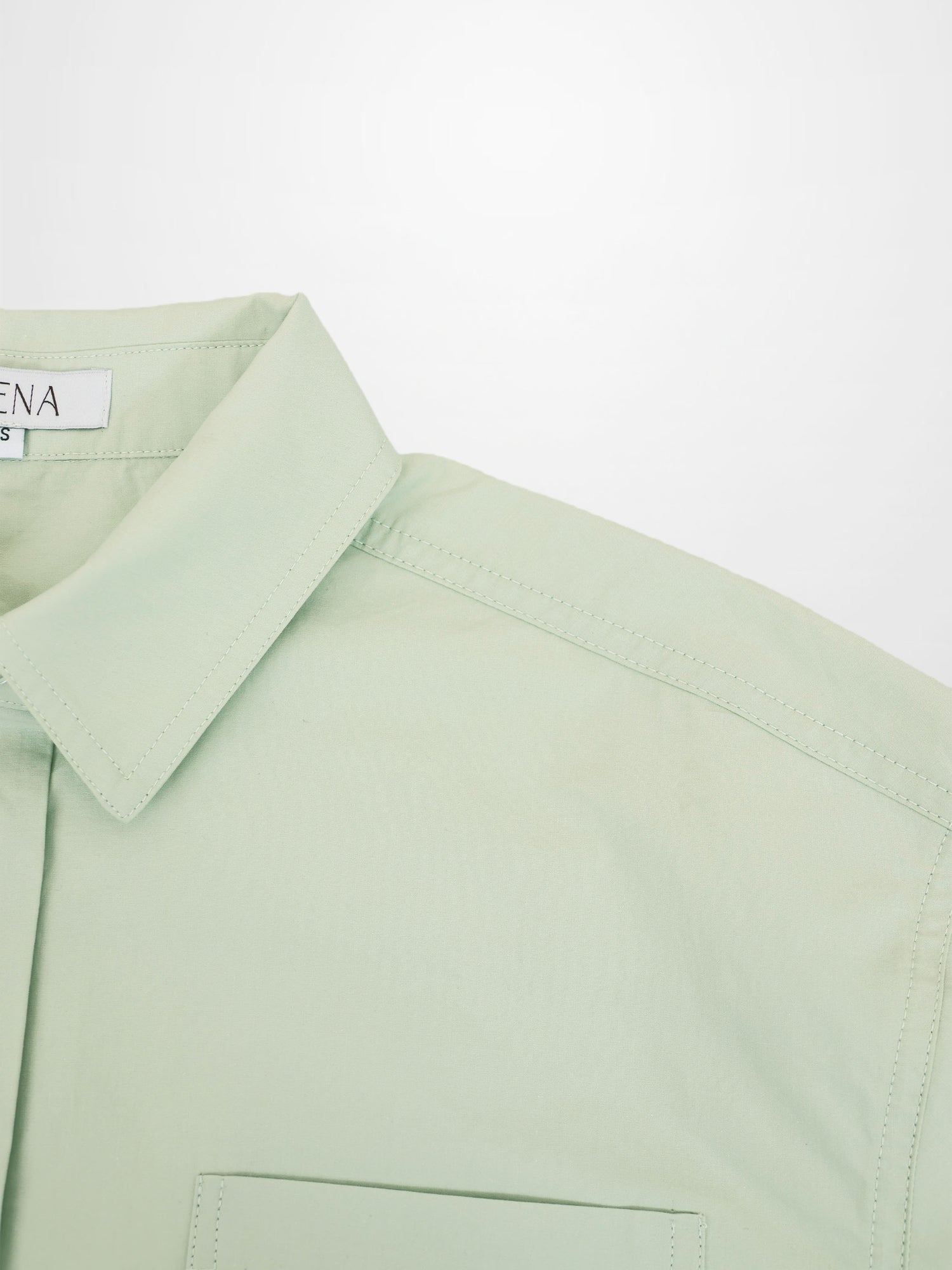 Cotton Crop Blouse-Mint