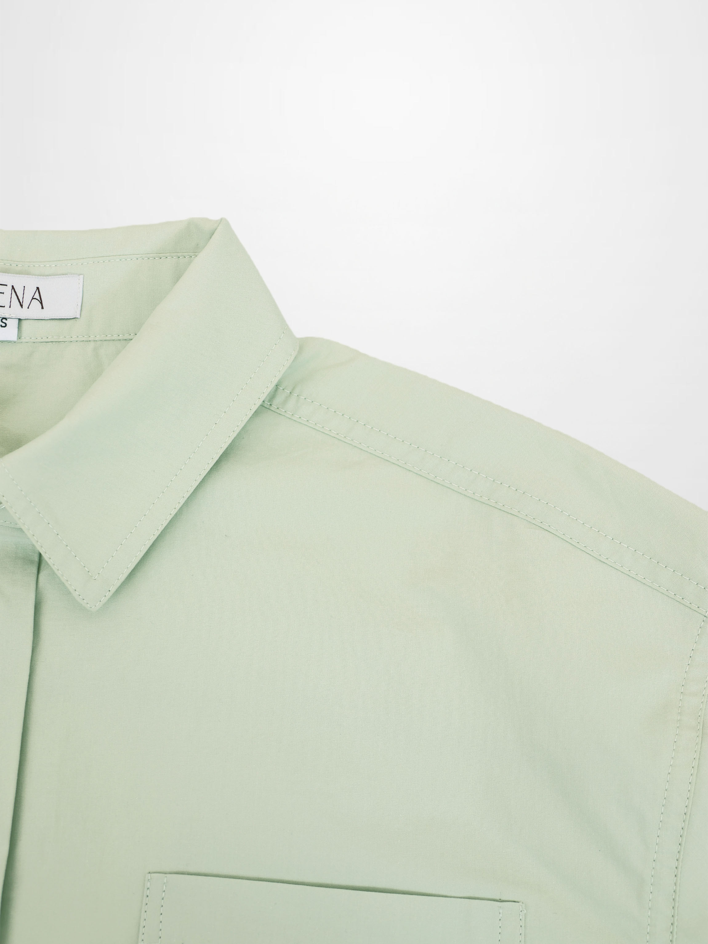 Cotton Crop Blouse-Mint