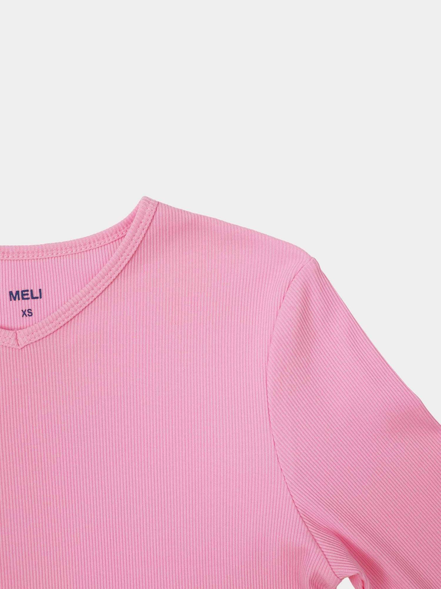 Soft Ribbed High V Tee-Happy Pink