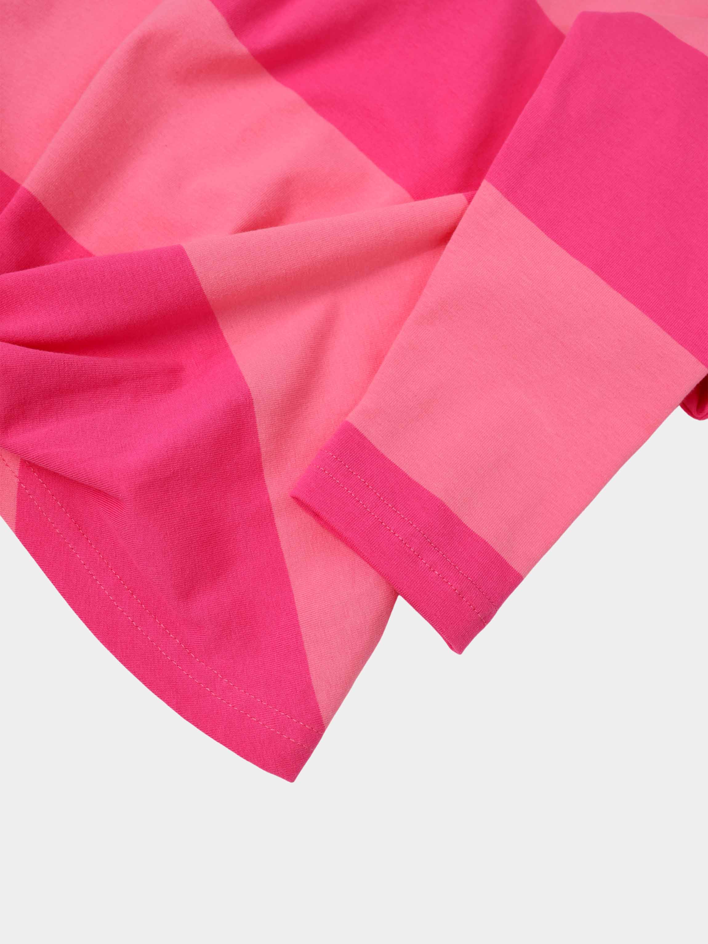 Striped Tie Bottom T-Shirt-Pink