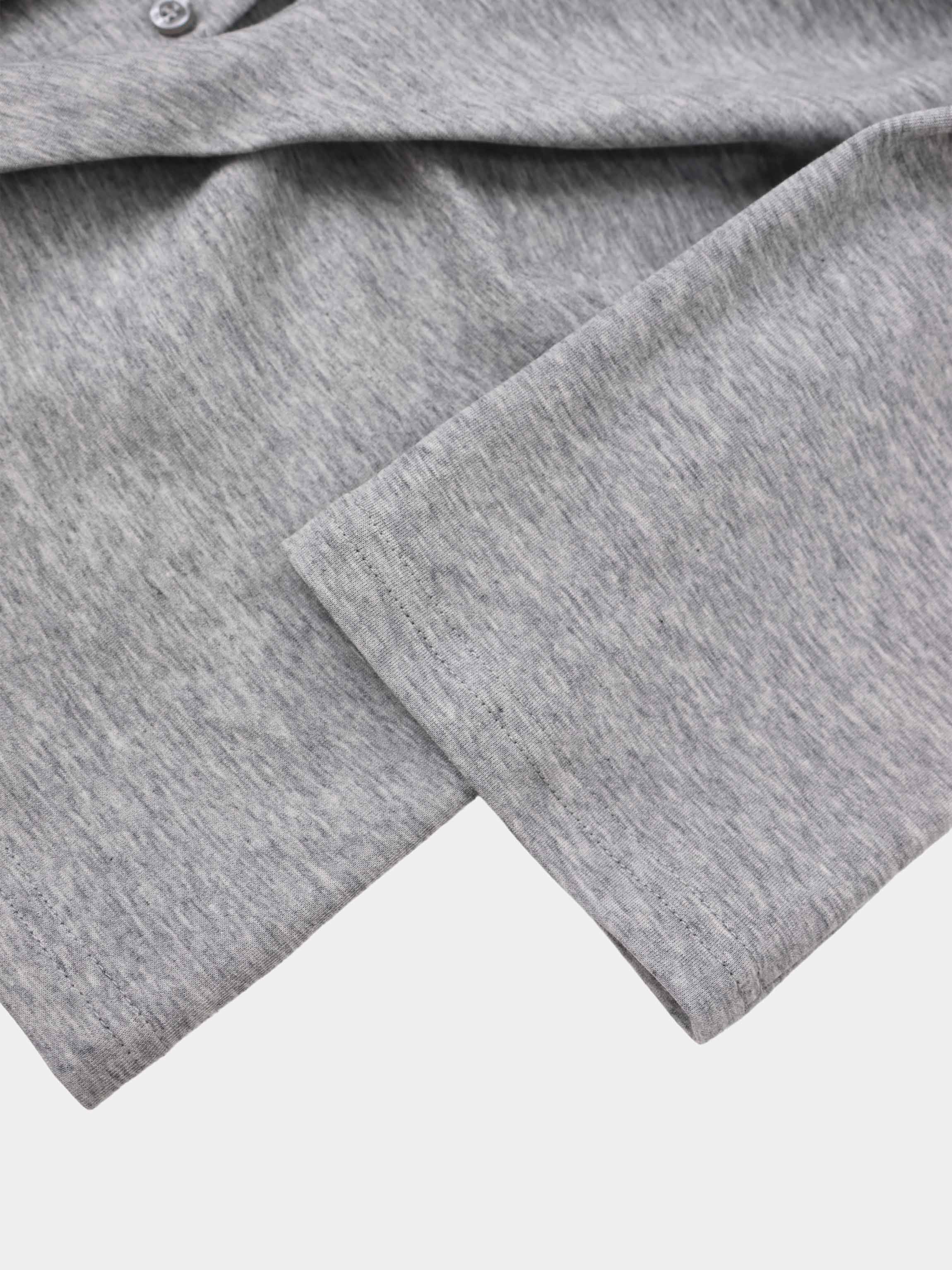 Waist Tie Button Down T-Shirt-Heather Grey