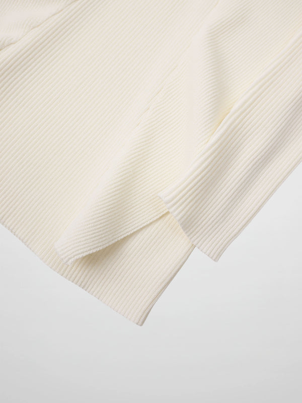 Side Ruffle Sweater - Ivory
