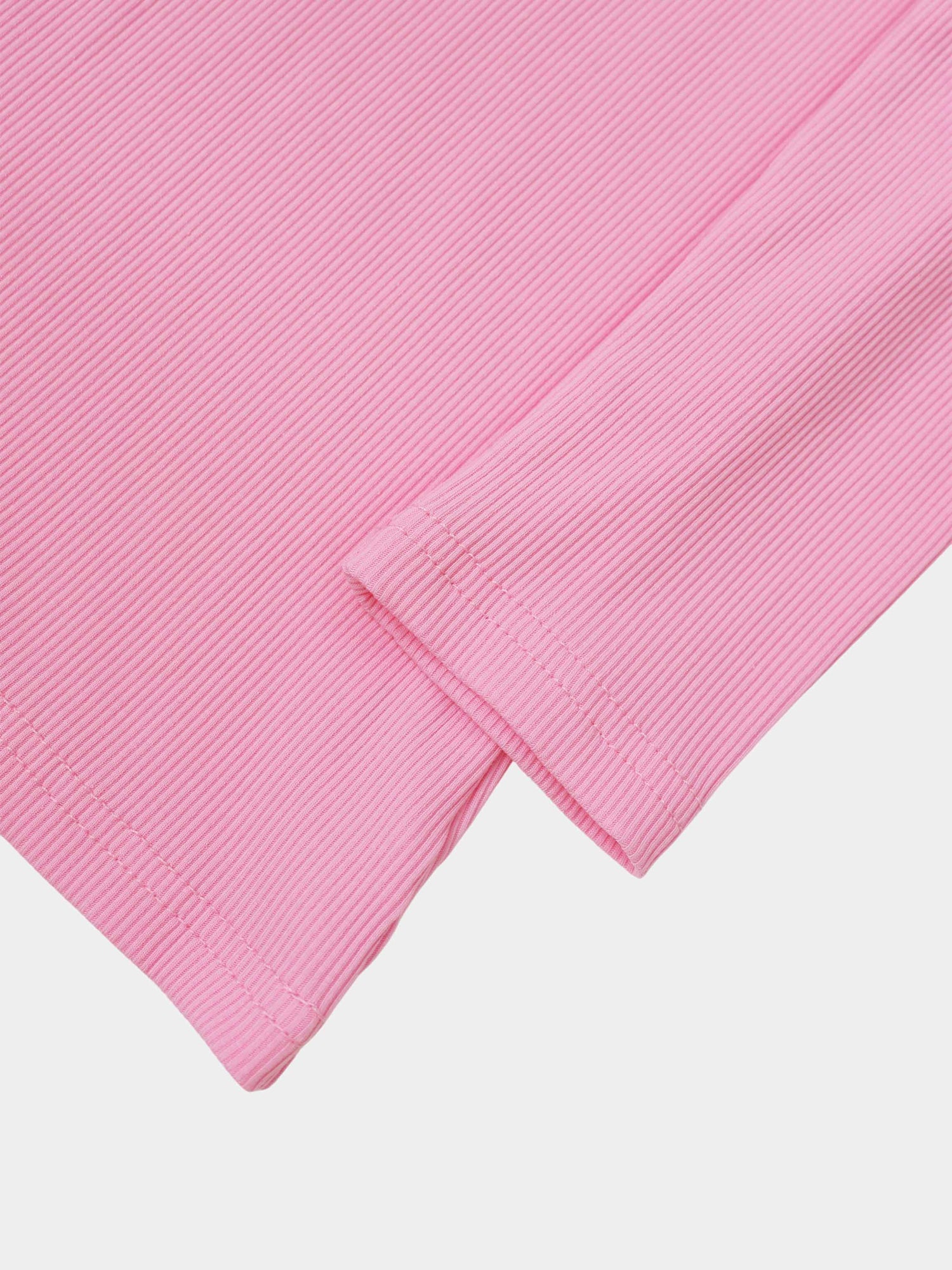 Soft Ribbed High V Tee-Happy Pink