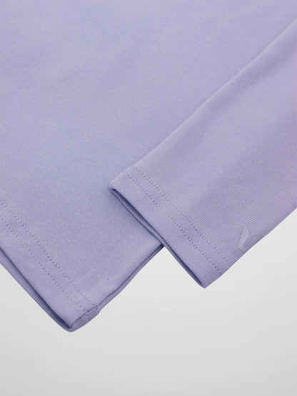 Collared High V T-Shirt-Light Blue