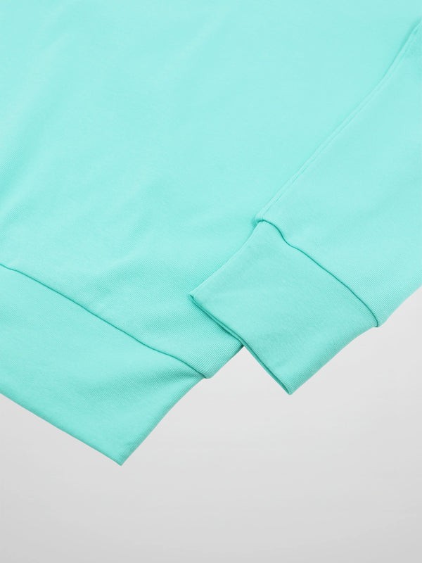 Collared Bomber Tee-Aqua