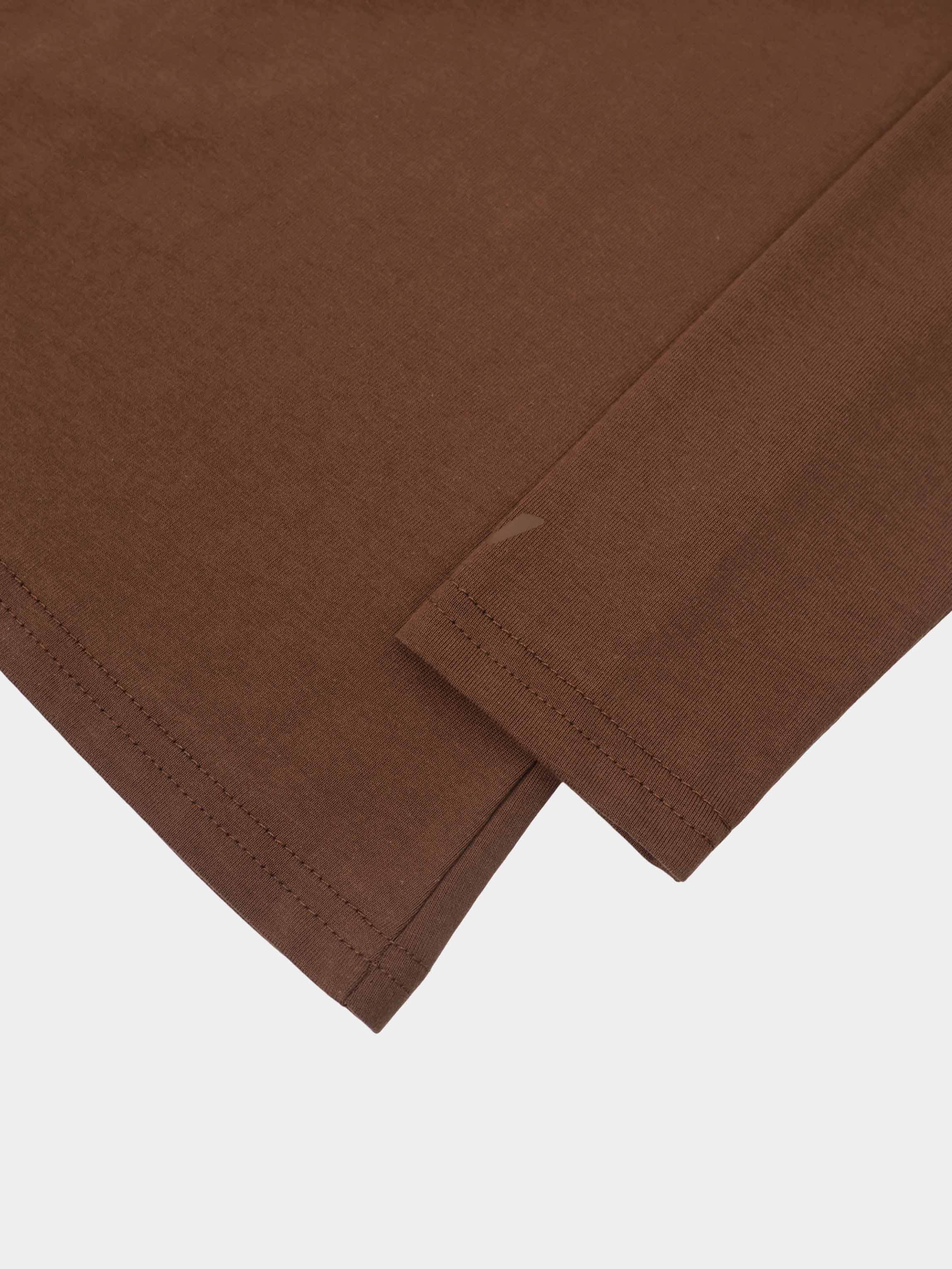 Center Seam High V Tee-Dark Brown