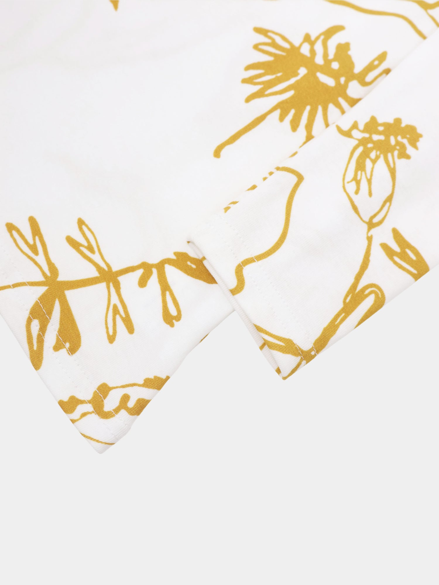 Basic Printed T-shirt-Mustard Floral