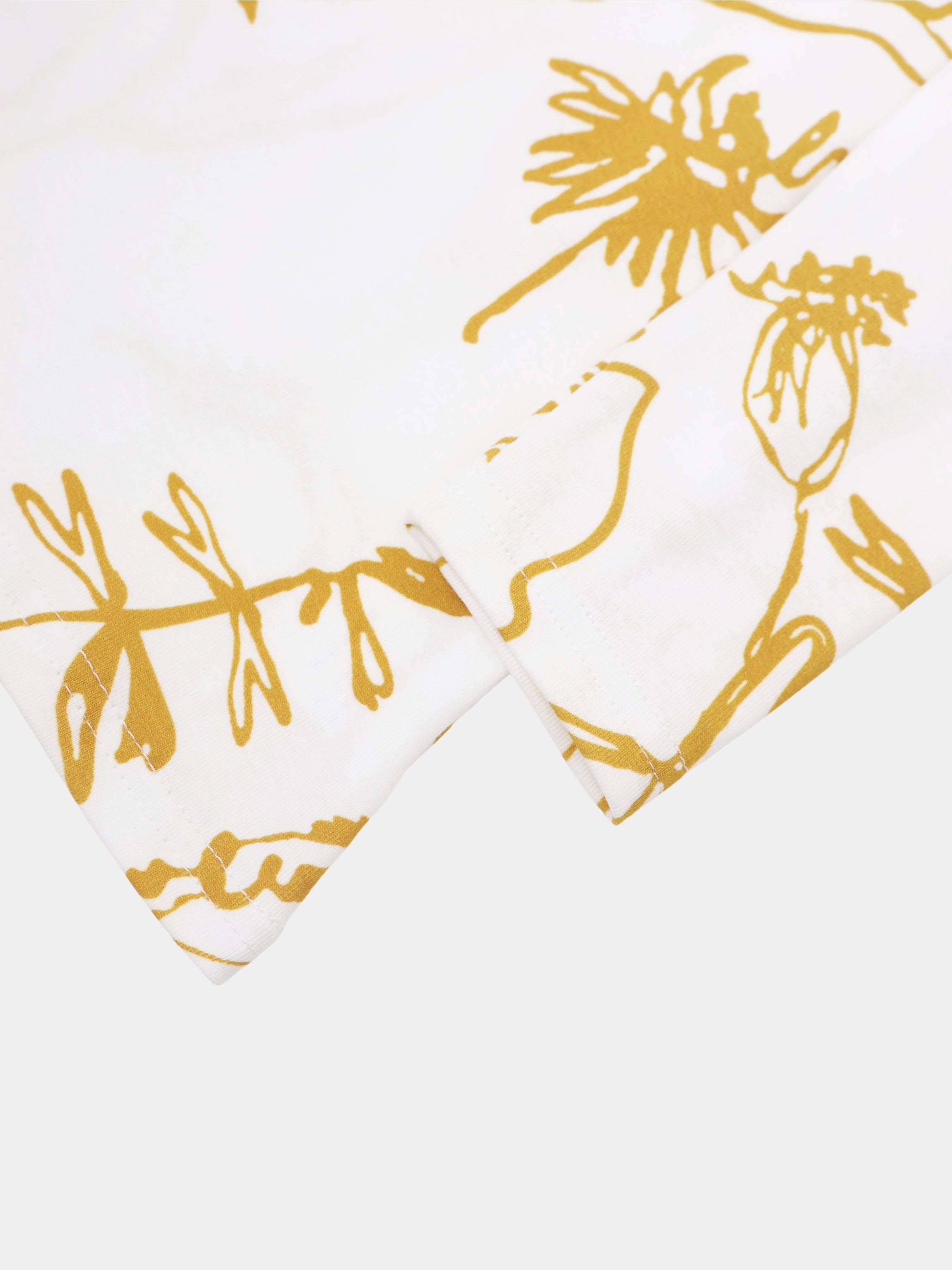 Basic Printed T-shirt-Mustard Floral