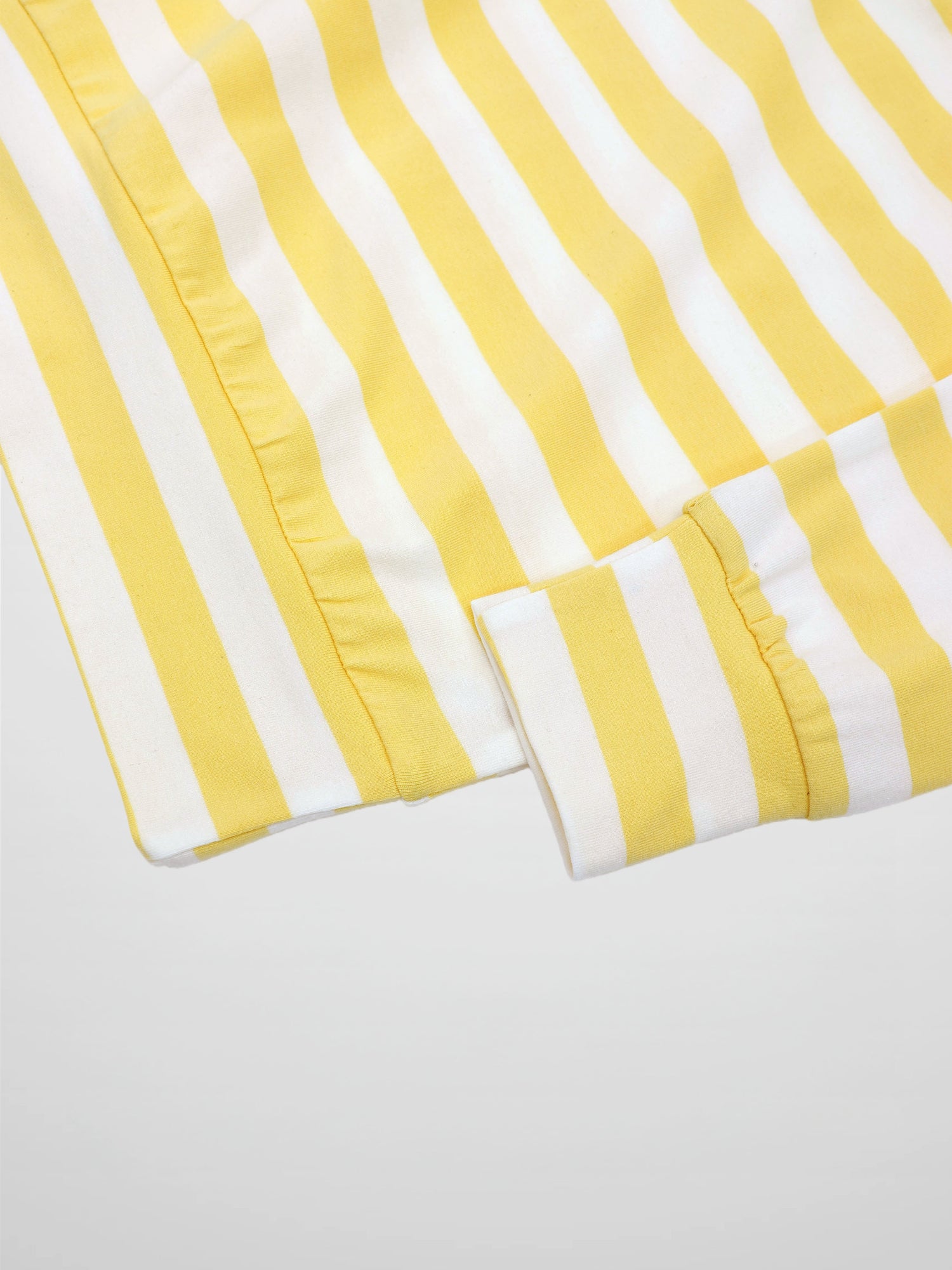 Striped Collar Bomber Tee-Yellow/White