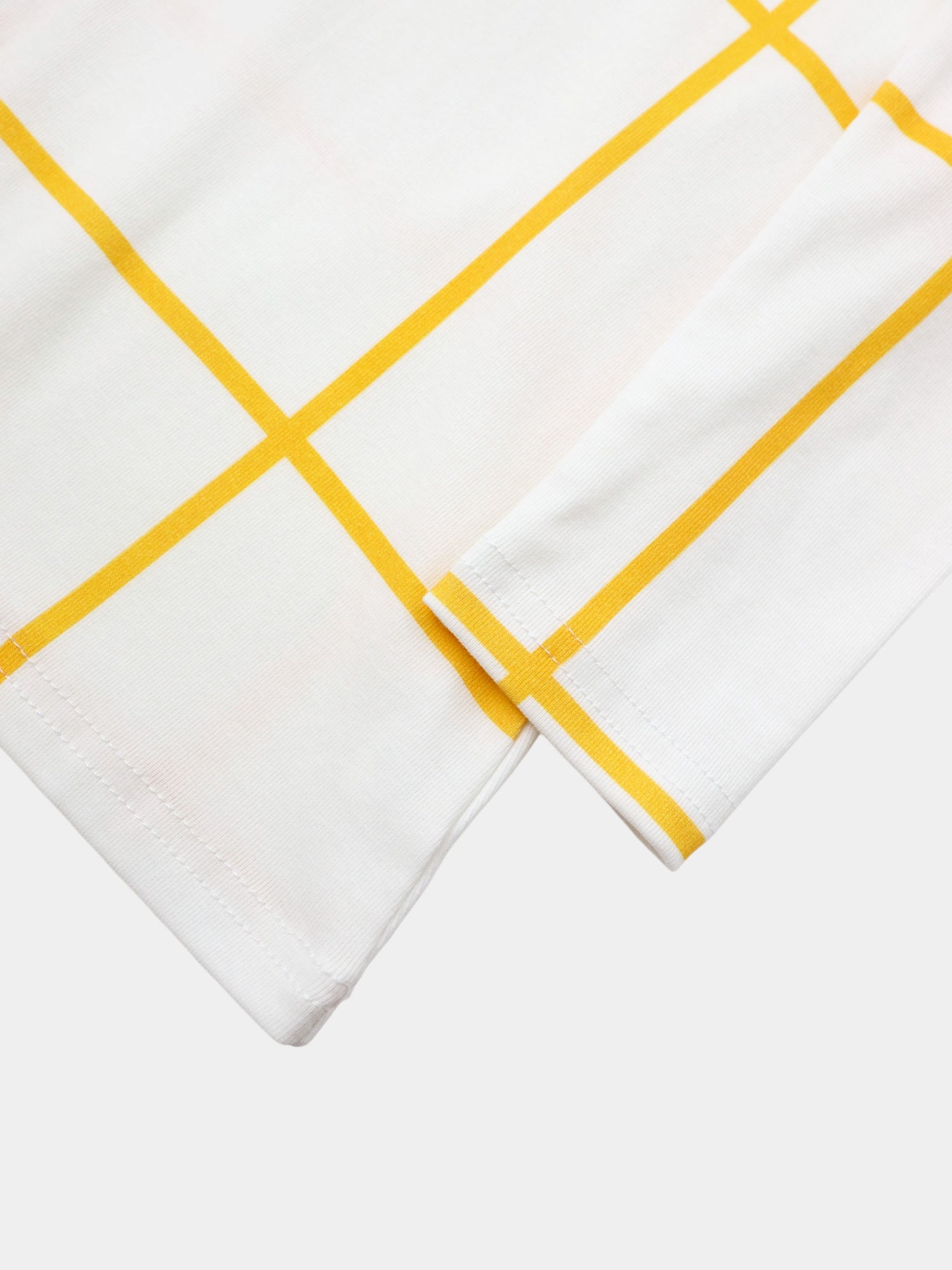 Basic Printed T-shirt-Floral Windowpane Yellow