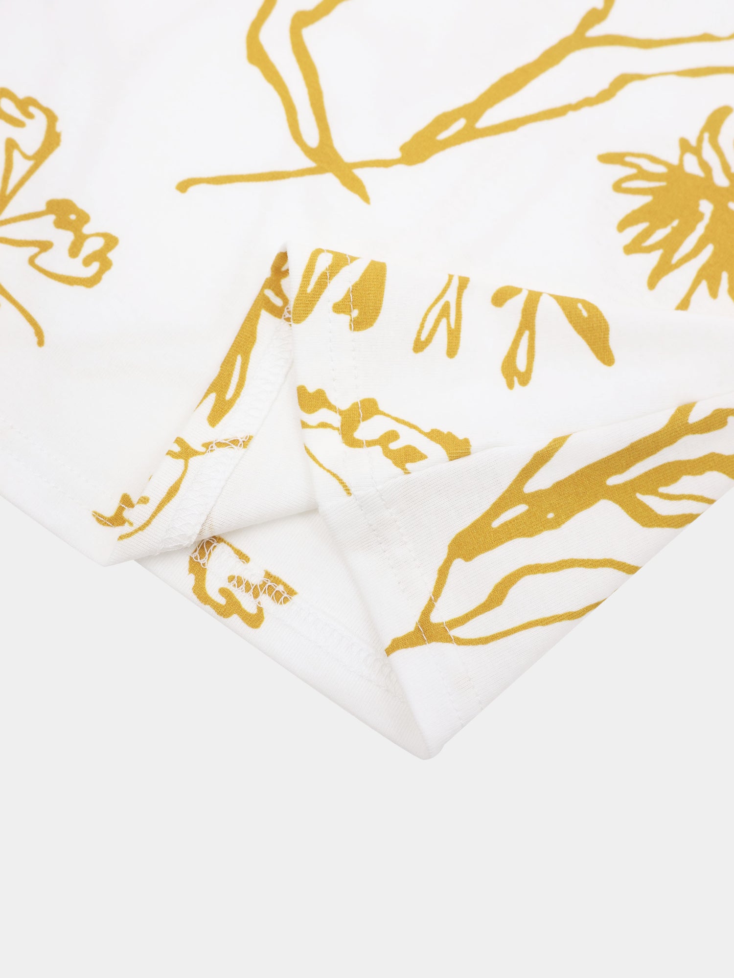 Basic Printed T-shirt-Mustard Floral