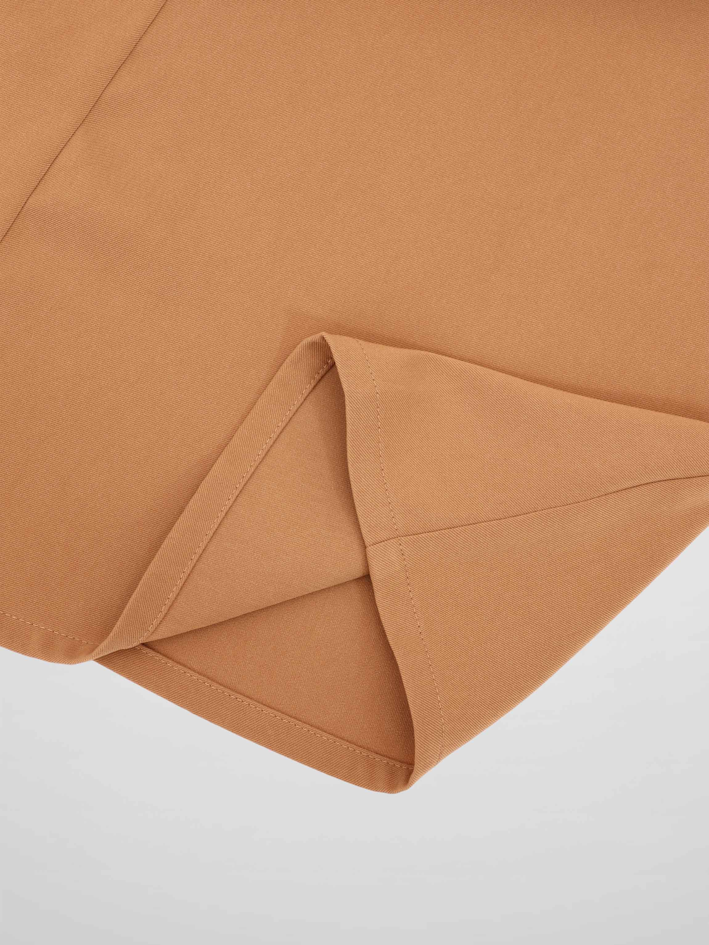 SIDE RUCHED SKIRT-TAN