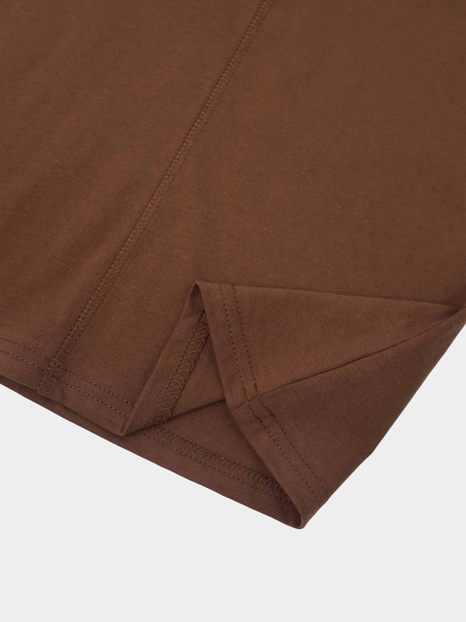 Center Seam High V Tee-Dark Brown