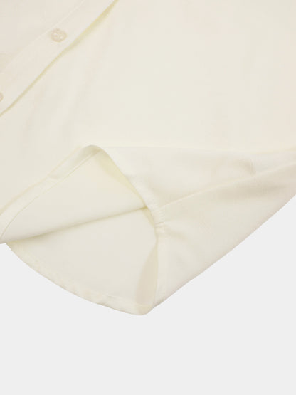 Fringe Bow Blouse-Cream