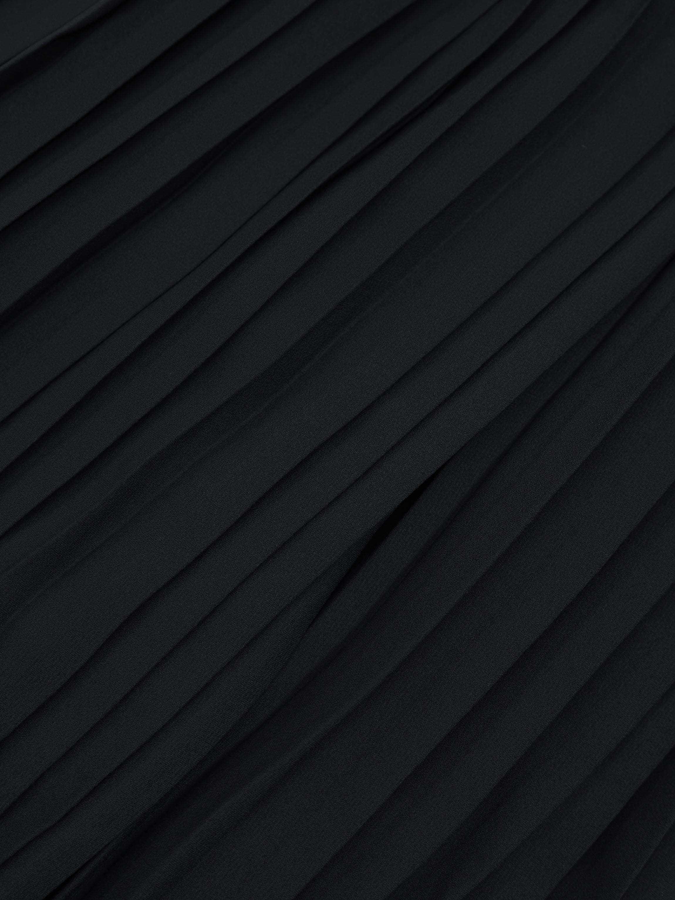 Chiffon Drop Waist Pleat Skirt-Black