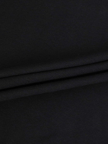 Mock Neck Thin Knit Sweater-Black