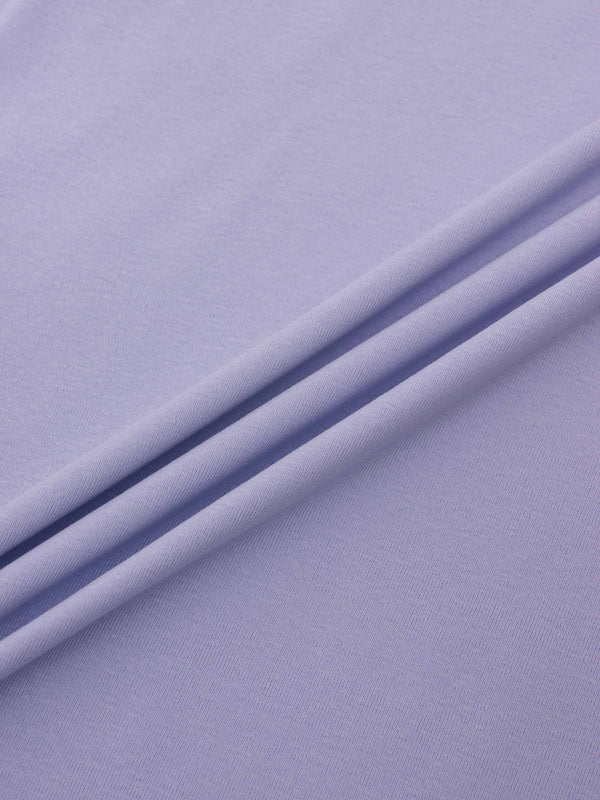 Collared High V T-Shirt-Light Blue