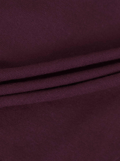 Trim Detail Crew Crop Cardigan-Burgundy