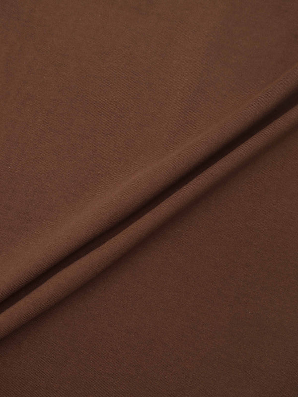 Center Seam High V Tee-Dark Brown