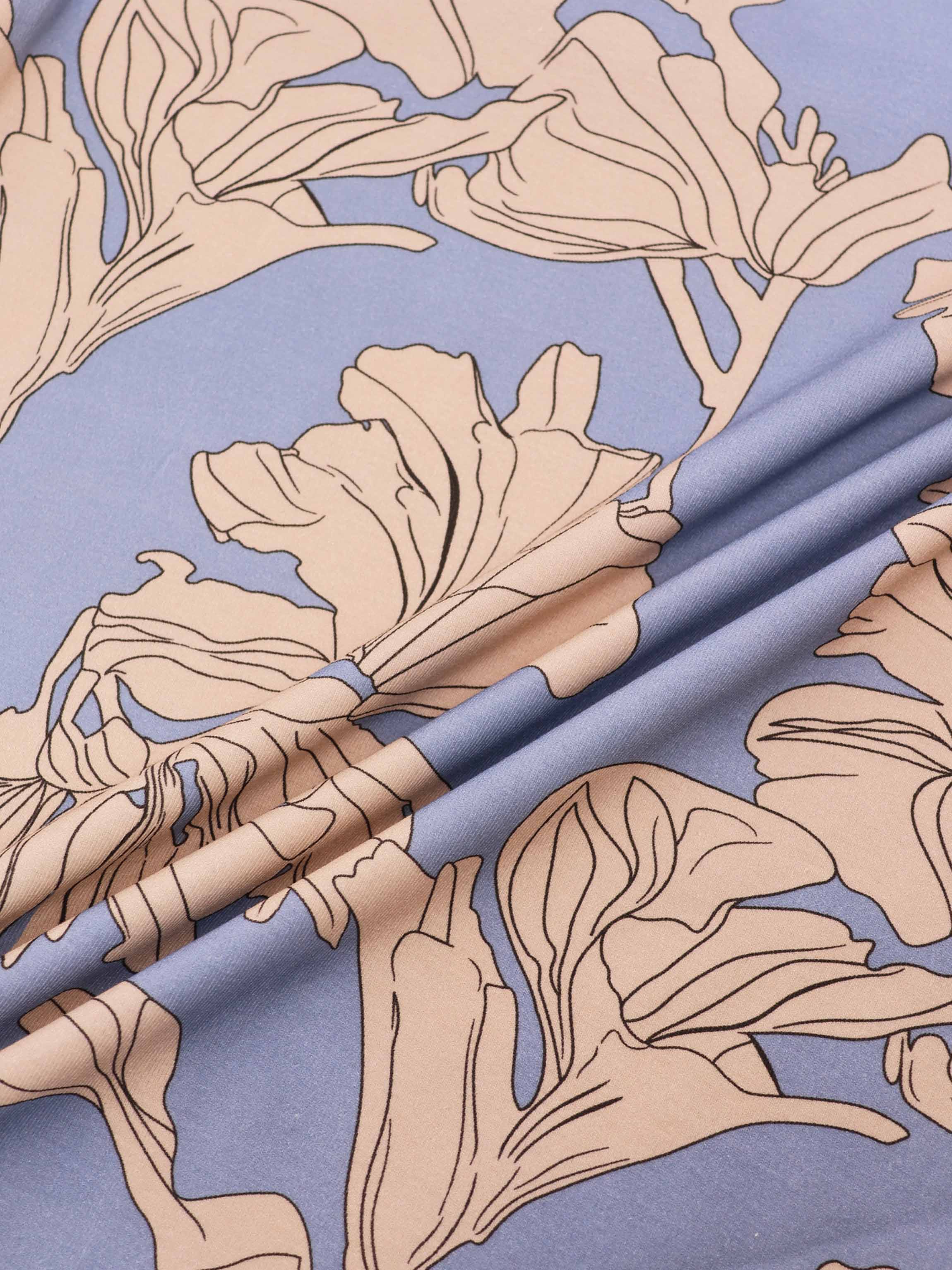 Basic Printed T-shirt-Oversized Floral