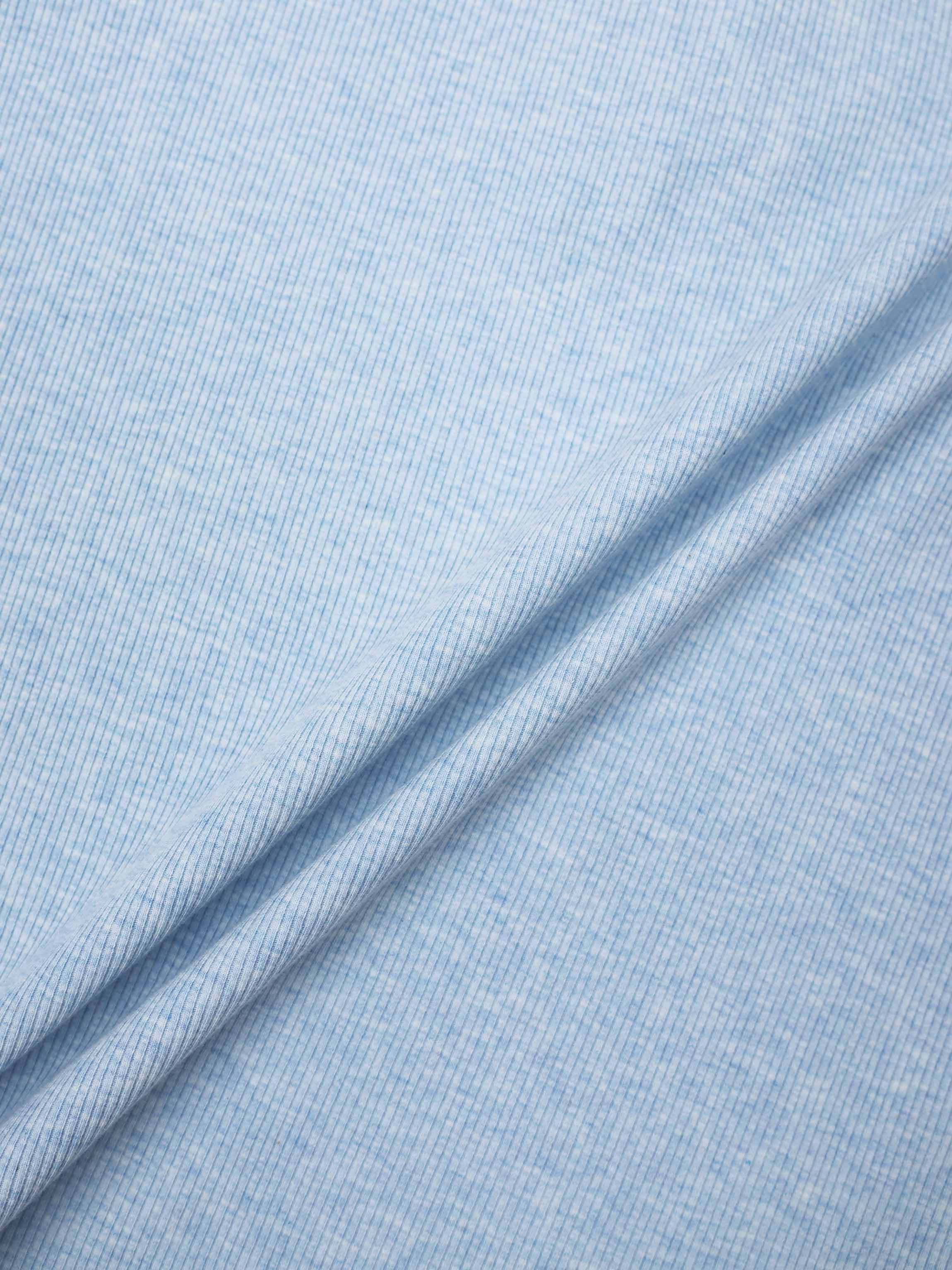 Heathered Collared Tee-Blue