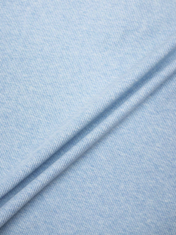 Heathered Collared Tee-Blue