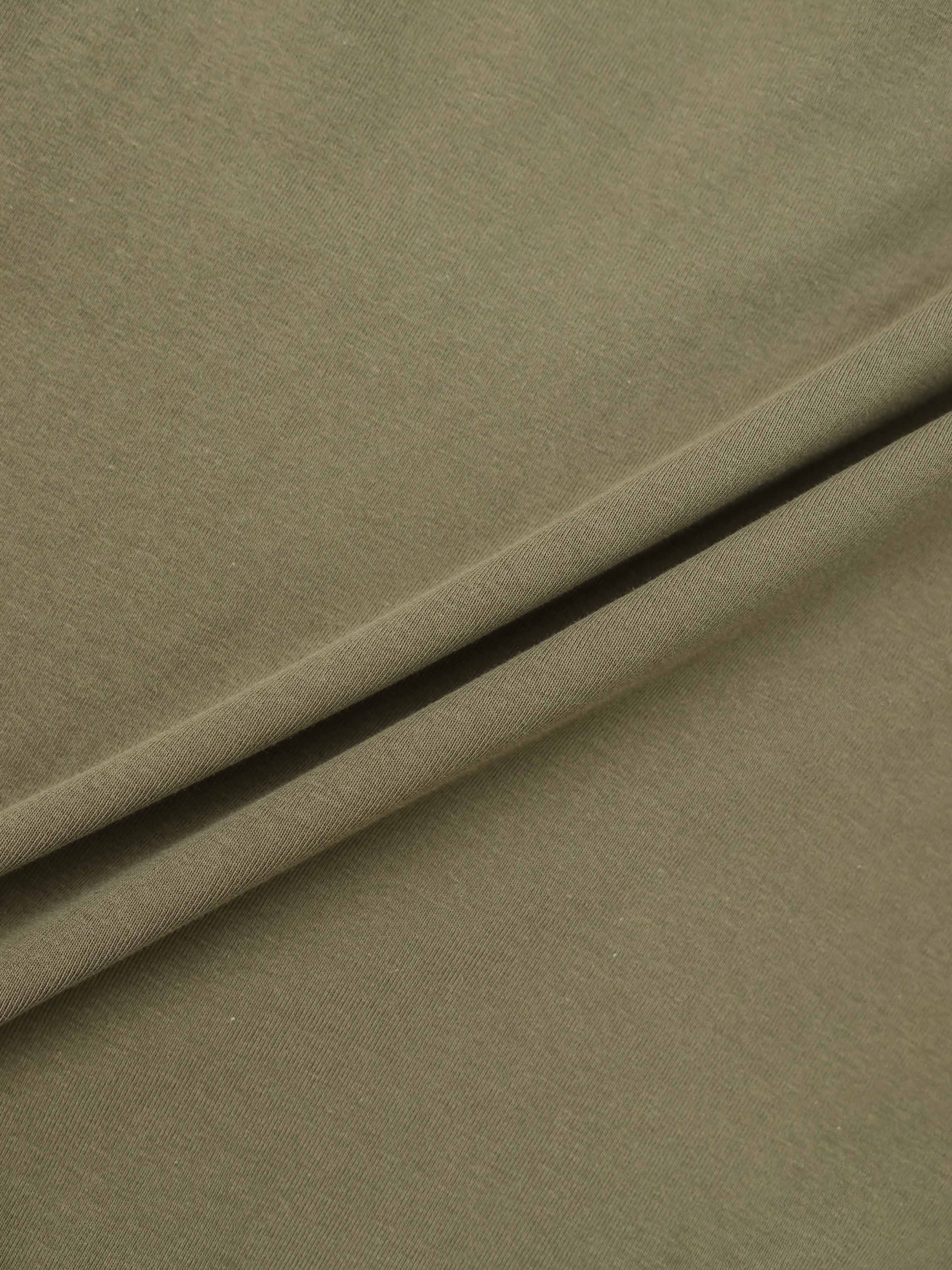 Collared Bomber Tee-Olive