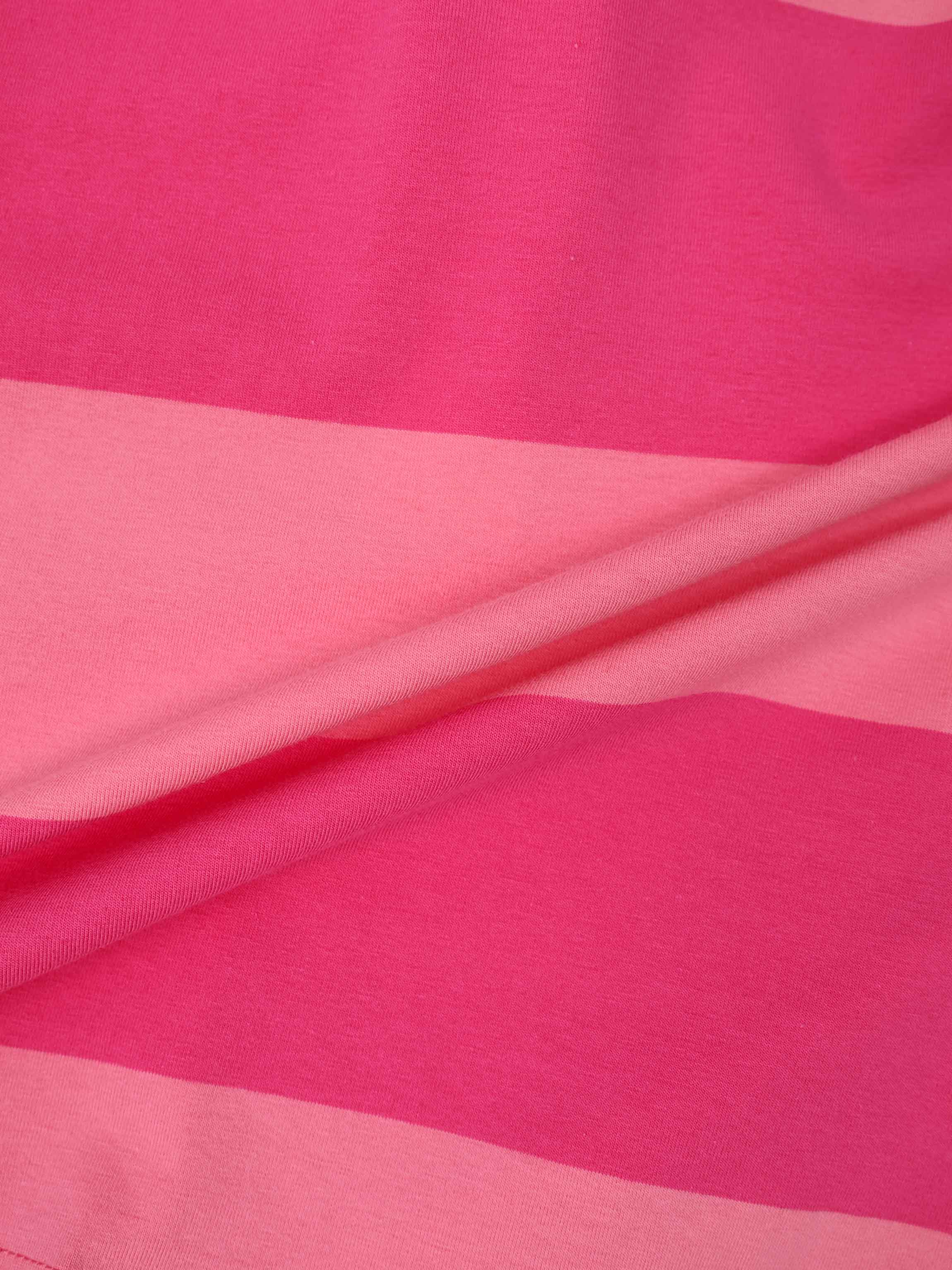 Striped Tie Bottom T-Shirt-Pink