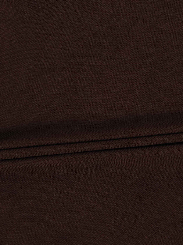 Wool Blend Collared Cardigan-Brown