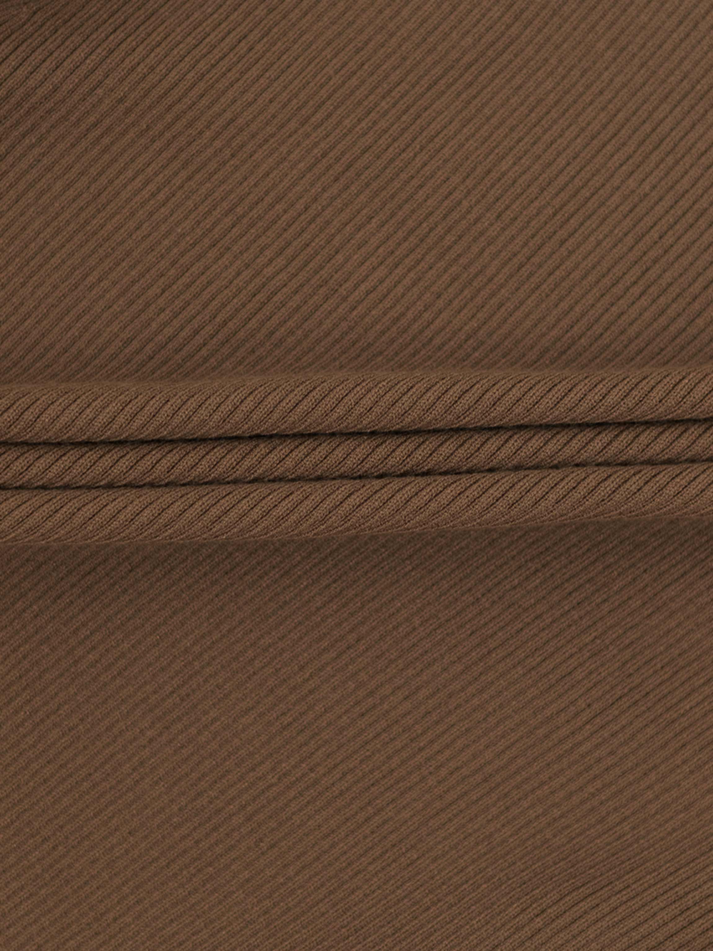 Ribbed Crew Neck Cardigan-Mocha Mousse