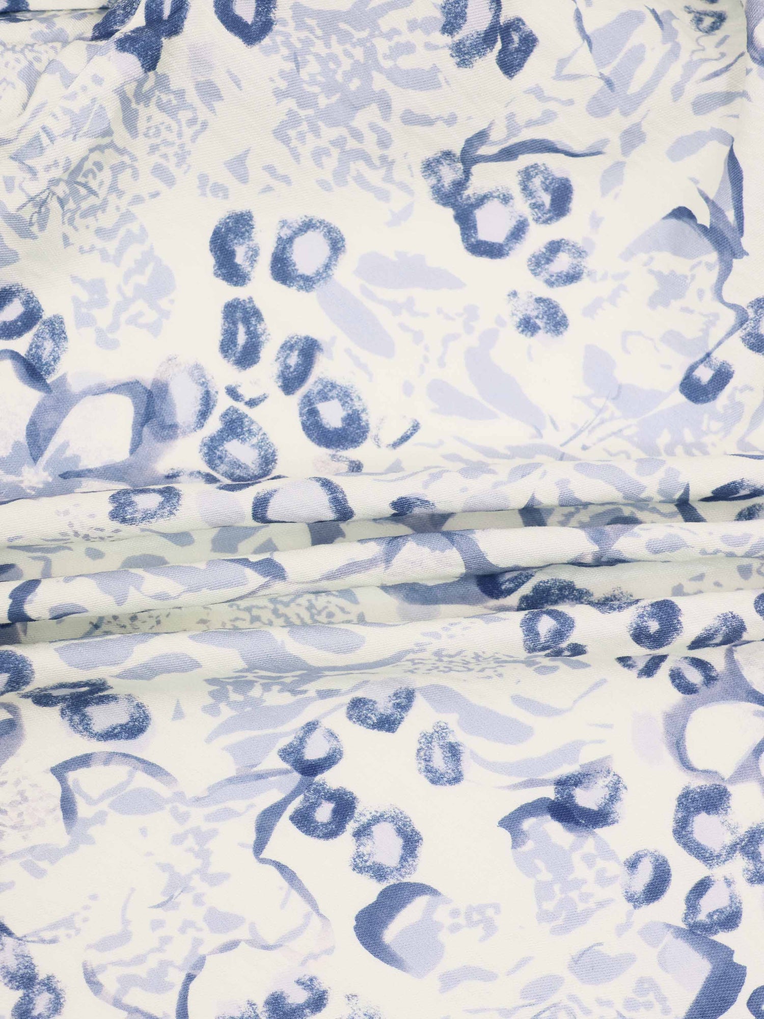 Button Down Collared Blouse-Blue Watercolor