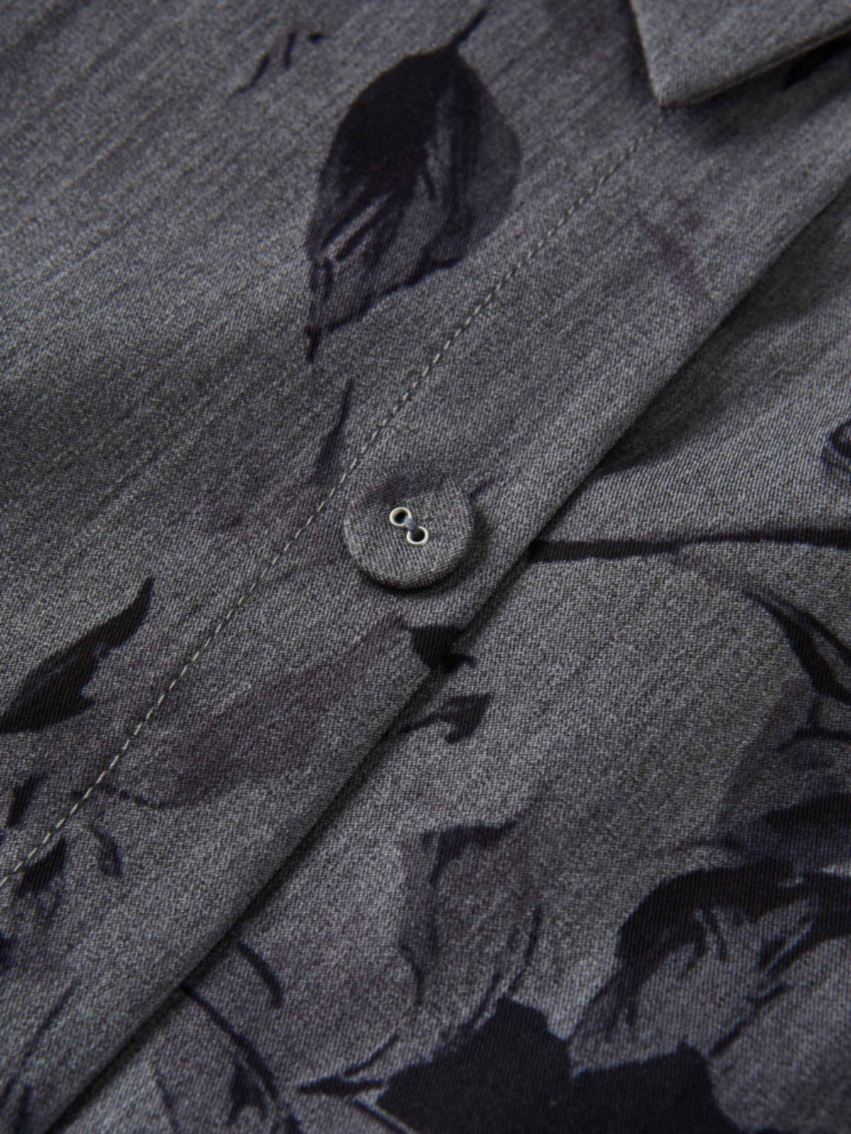 Side Button A-Line Skirt - Grey/Black Floral