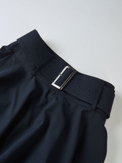 High Waisted Circle Skirt - Navy