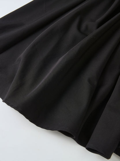 High Waisted Circle Skirt - Solid Black