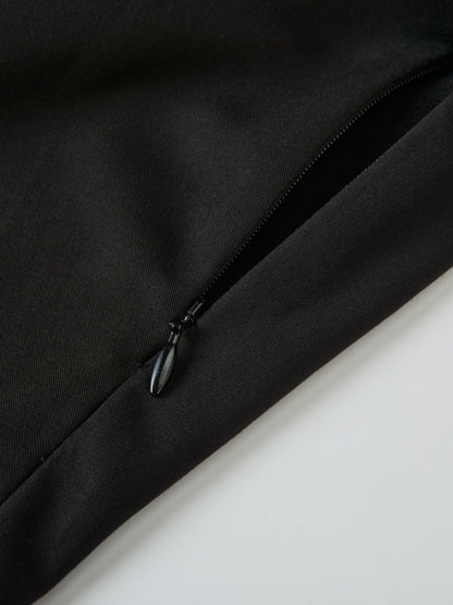 High Waisted Circle Skirt - Solid Black