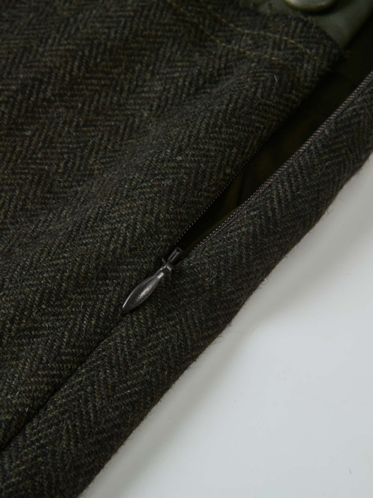 Leather Yoke Skirt - Green