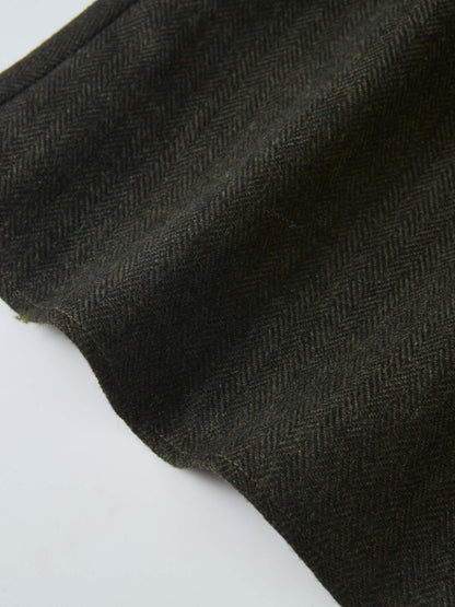 Leather Yoke Skirt - Green