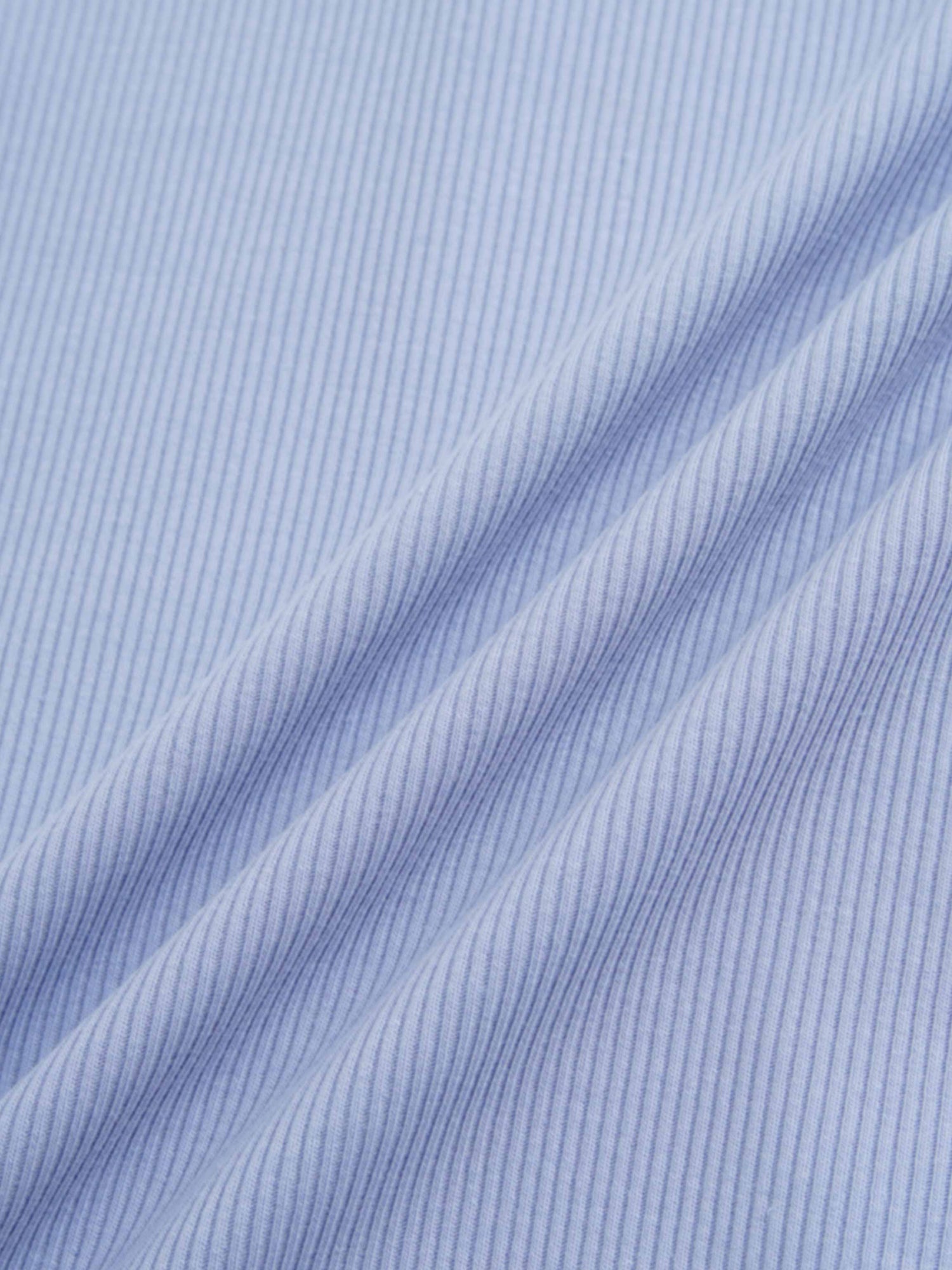 Ribbed Half Zip Hoodie Tee-Sky Blue